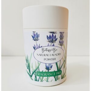 Natural laundry powder, 3 simple ingredients, plastic free packaging.