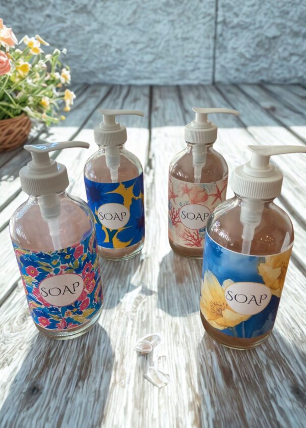 Soap Dispenser Customized Soap Dispenser with Organic Hand Soap Glass Soap Dispenser for Kitchen and Bath Organic Hand Soap with Pump - Image 2