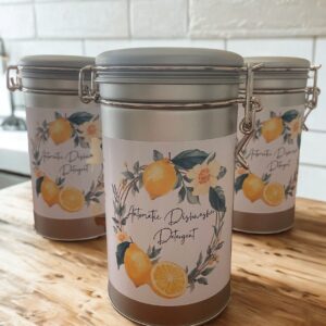 Automatic Dishwasher Detergent with Simple Ingredients and Lemon