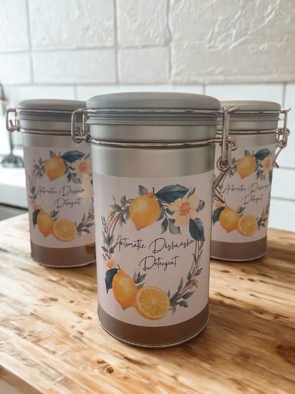 Automatic Dishwasher Detergent with Simple Ingredients and Lemon
