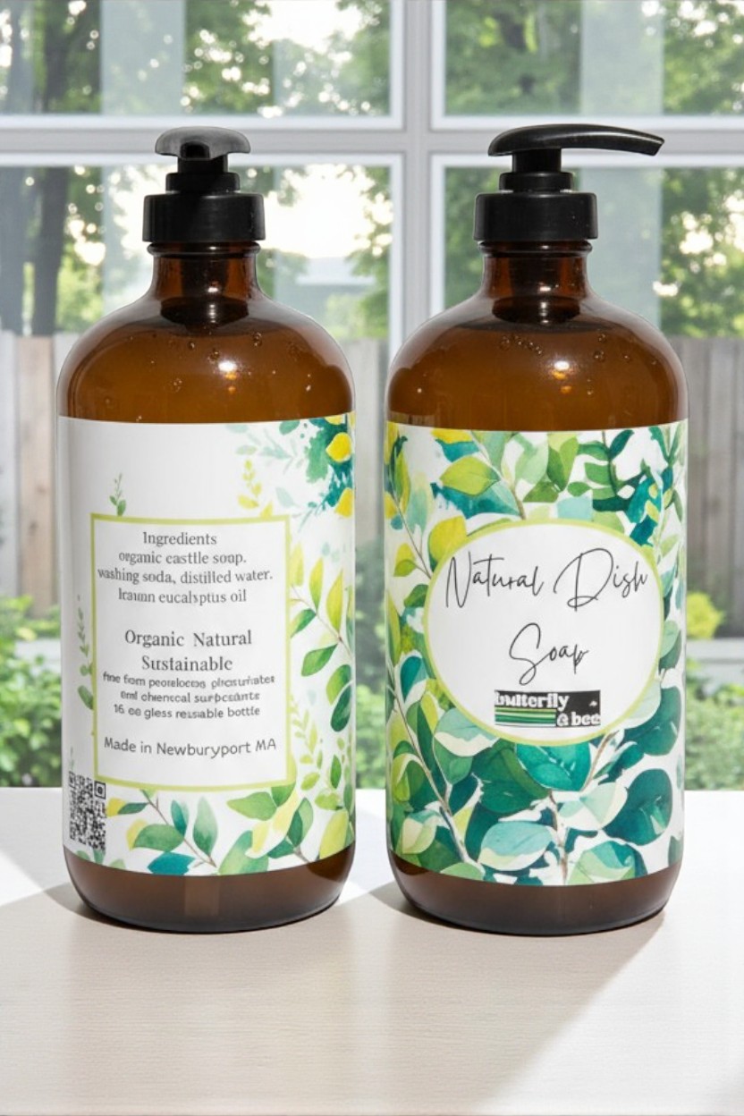 Organic Dish Soap,, Pure Ingredients, No Plastic Packaging