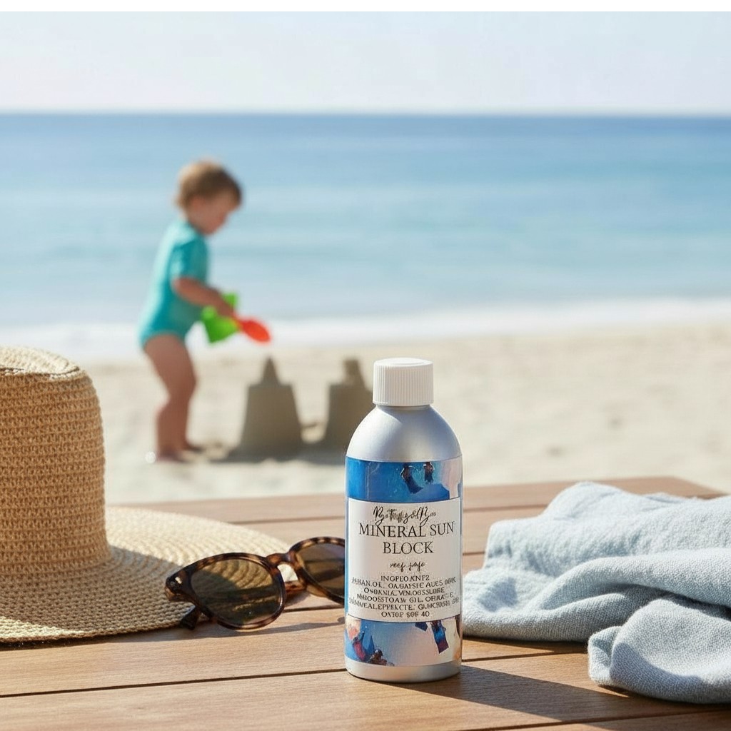 Zinc Oxide Sunblock in Aluminum Bottle, Reef Safe, Safe for Children