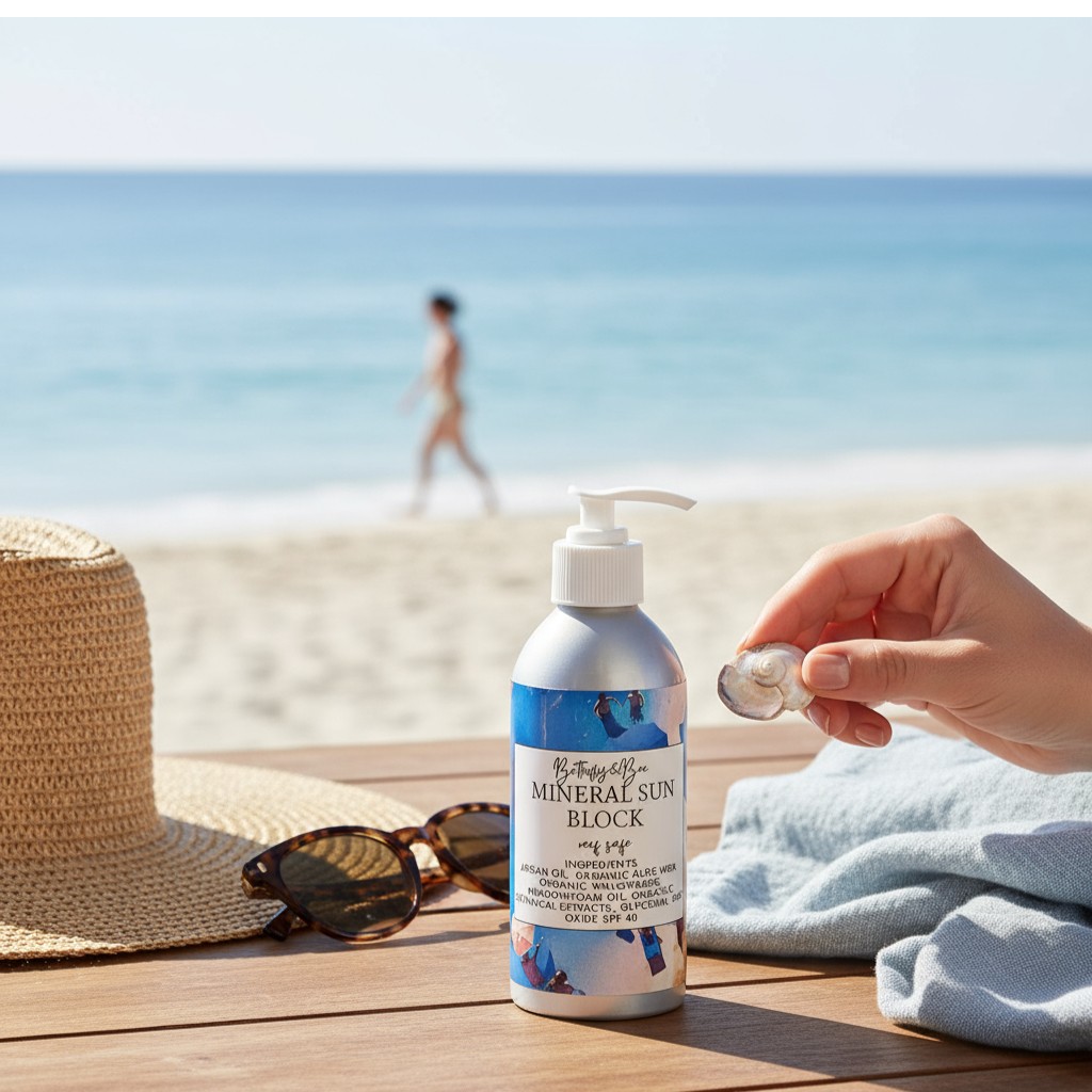 Zinc Oxide Sunblock in Aluminum Bottle, Reef Safe