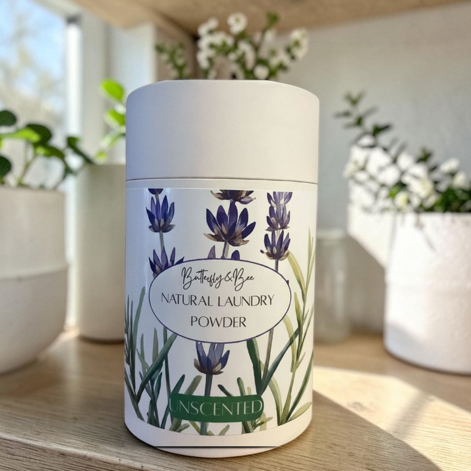 Natural Laundry Powder with Simple Ingredients. Compostable packaging
