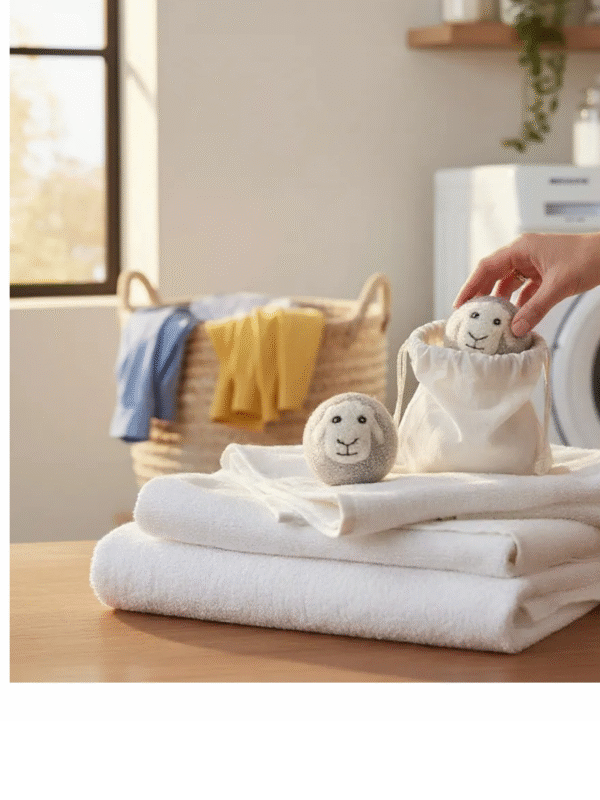 100% Pure Wool Laundry Drying Balls, Reusable Anti-Static Soft Fabric Gentle Care - Image 7