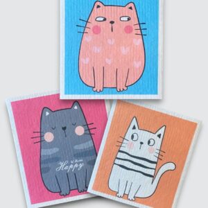 Cute Swedish Dish Towels with Fun Cats