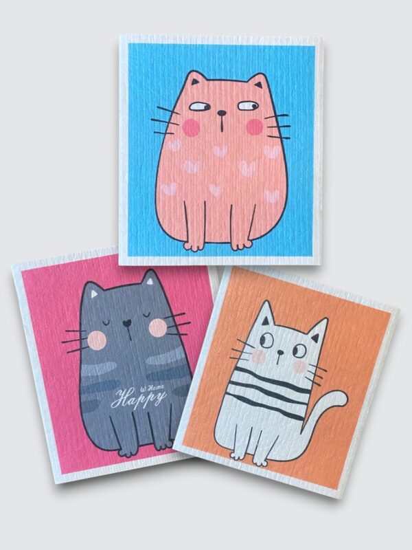 Cute Swedish Dish Towels with Fun Cats