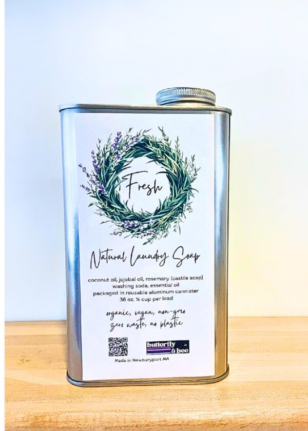 Detergent made with Organic Castile Soap. Zero Waste Packaging.