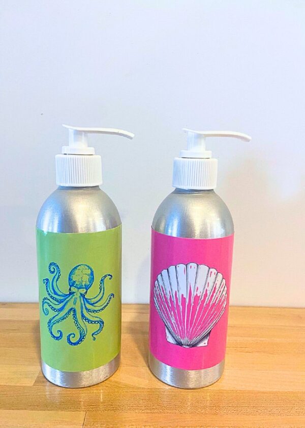 Refillable Soap Dispenser with Organic Soap and  Fun Beachside Designs with Coastal Charm - Image 2