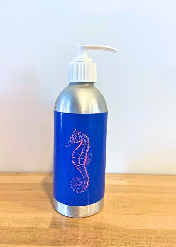 Refillable Soap Dispenser with Organic Hand Soap. Fun Beachside Designs. Great Gift Idea.
