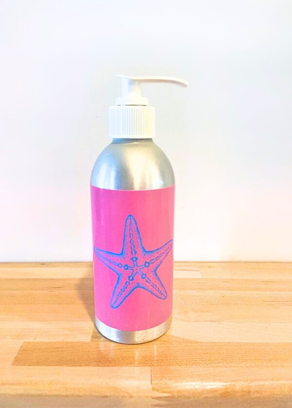 Refillable Soap Dispenser with Organic Hand Soap. Fun Beachside Designs. Great Gift Idea.
