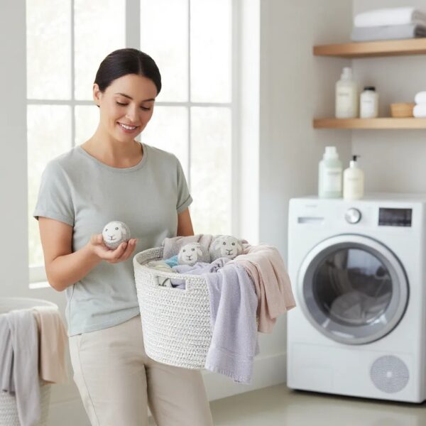 100% Pure Wool Laundry Drying Balls, Reusable Anti-Static Soft Fabric Gentle Care - Image 6