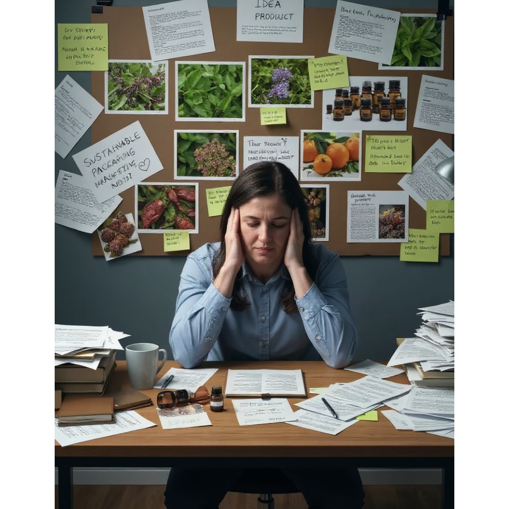 Frustrated business person in natural markets field.