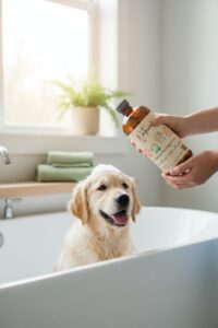 Organic Dog Shampoo in Glass Bottle