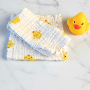 Baby Burp Cloth 6 Layer 100% Cotton Gauze Towel – Cute Chicks Baby Washcloth for Feeding & Newborn Care