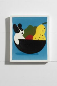 Swedish Dishcloth Dog Design Blue Background Kitchen Towel Eco Friendly Cleaning Cloth Sustainable Home Essential Reusable Sponge Alternative Wood Fiber Cotton Blend Washable Durable Scandinavian Style Art Decorative Functional Item