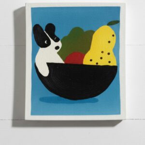 Swedish Dishcloth Dog Design Blue Background Kitchen Towel Eco Friendly Cleaning Cloth Sustainable Home Essential Reusable Sponge Alternative Wood Fiber Cotton Blend Washable Durable Scandinavian Style Art Decorative Functional Item