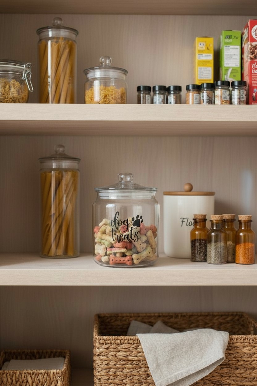 Dog Treat Jar 1/2 Gallon Glass Container with Lid Pet Treats Storage Canister for Kitchen or Pantry Holder for Your Pets Snacks and Cookies - Image 4