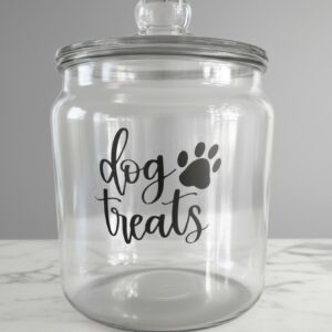 Large glass Dog Treat Jar, Beautiful Glass Container