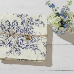 Set of 4 toile napkins. 100% cotton. Small 10x10 inches.