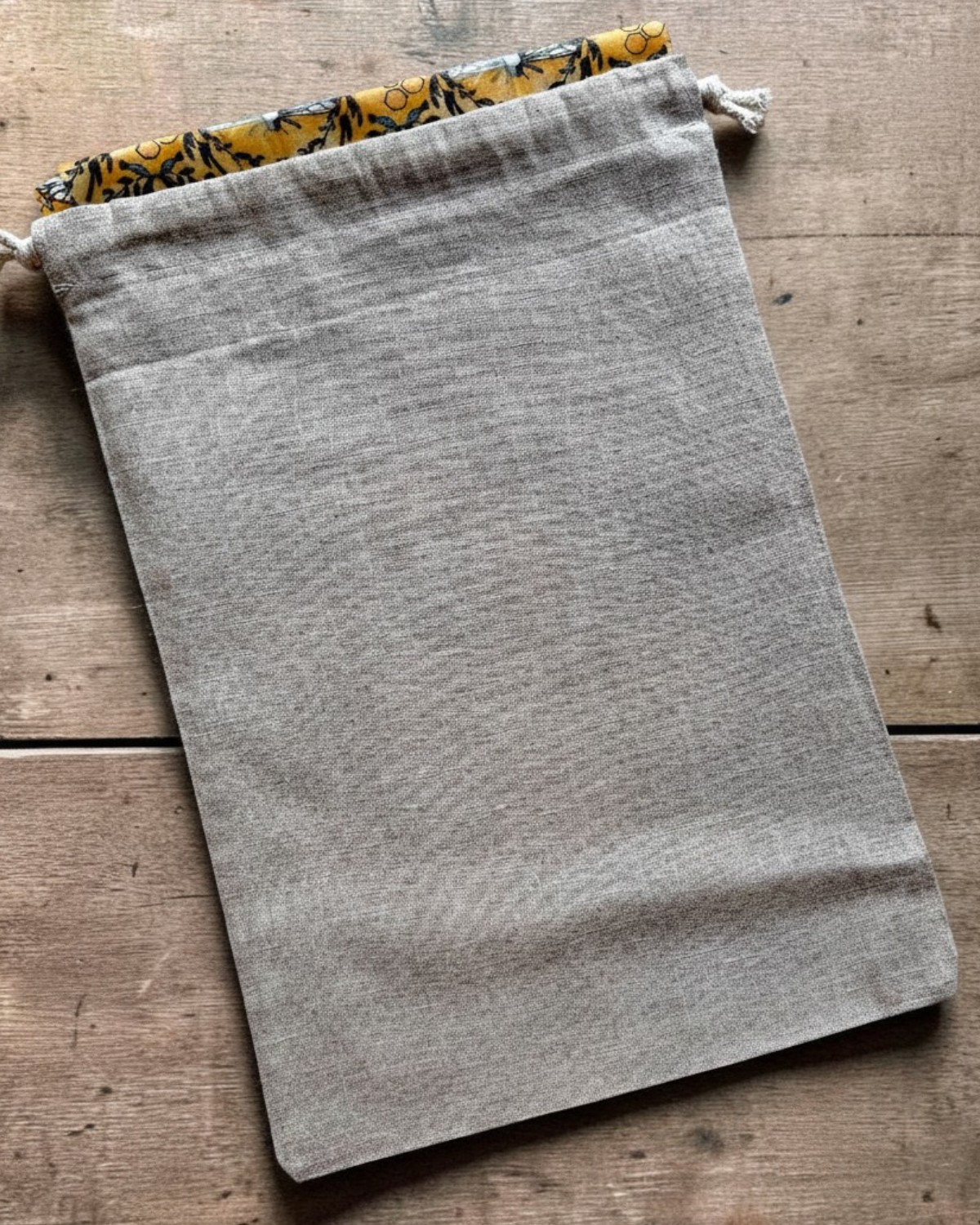 Large Linen Bread Bag, Linen Bread Storage Bag with Removable Beeswax Cloth Liner - Image 9