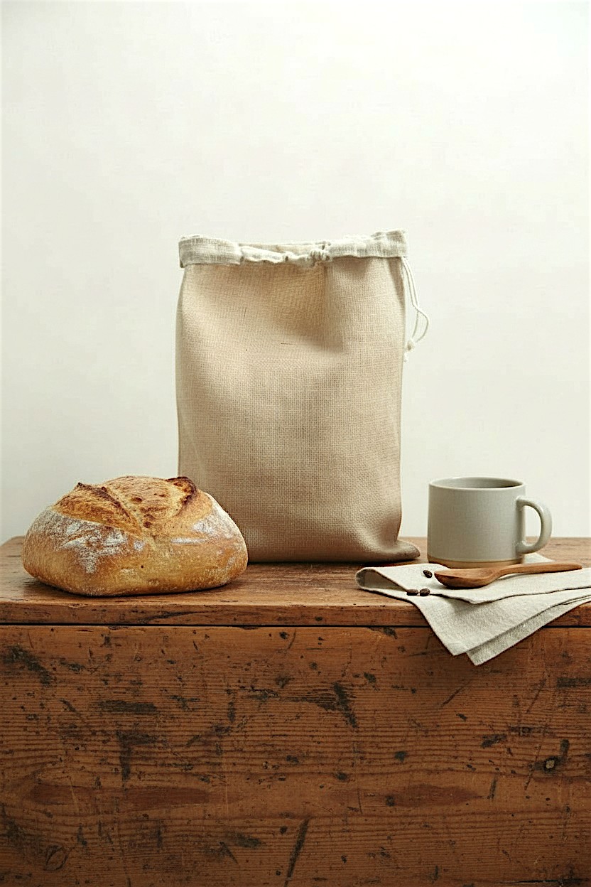 Linen Bread Bag with Beeswax Liner