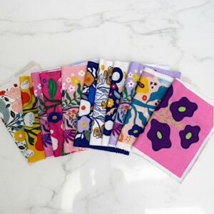 Bright and pretty beeswax food wraps, extra large.