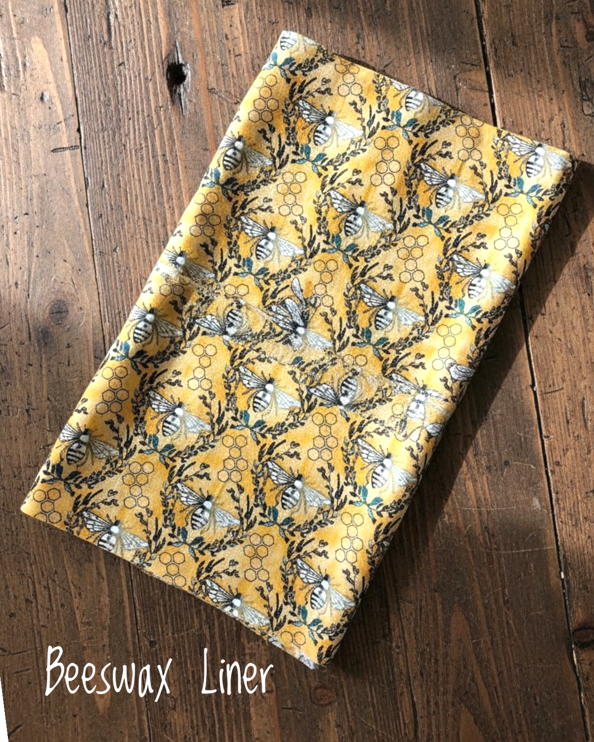 Linen bread bag with beeswax liner,