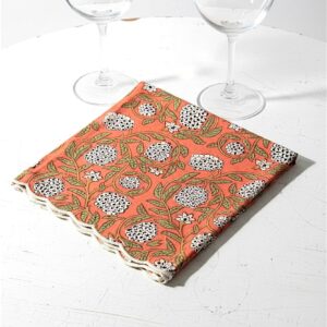 Cotton Napkin Set, Handmade Block Print