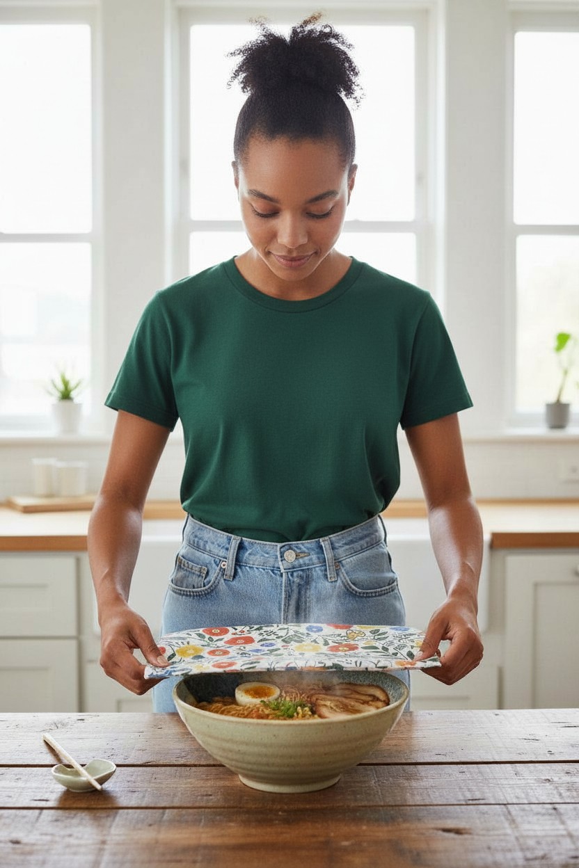 Bright and pretty beeswax food wraps, extra large.