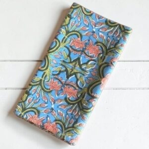 block print napkins blue floral