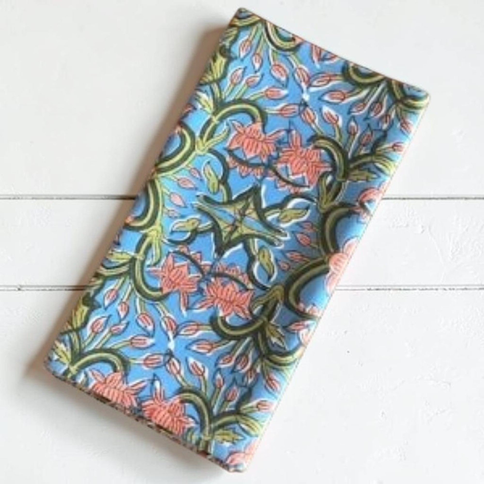 block print napkins blue floral
