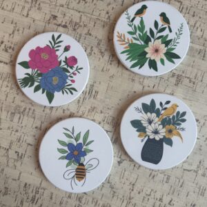 Se of Four, floral coasters