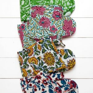Block Print Oven Mitt