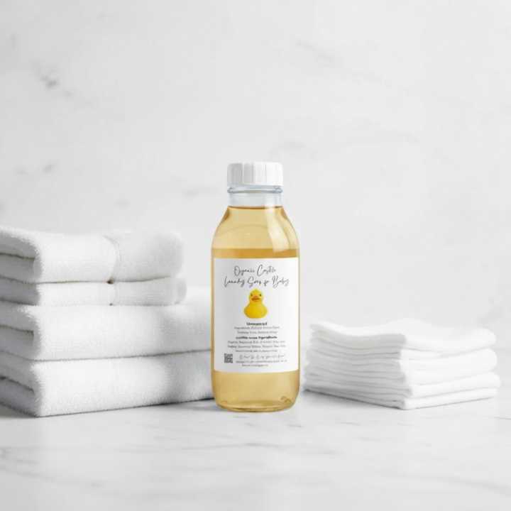 Organic Liquid Laundry Soap in Glass Jar for Babies and Sensitive Skin