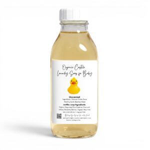 Organic Liquid Laundry Soap in Glass Jar for Babies and Sensitive Skin