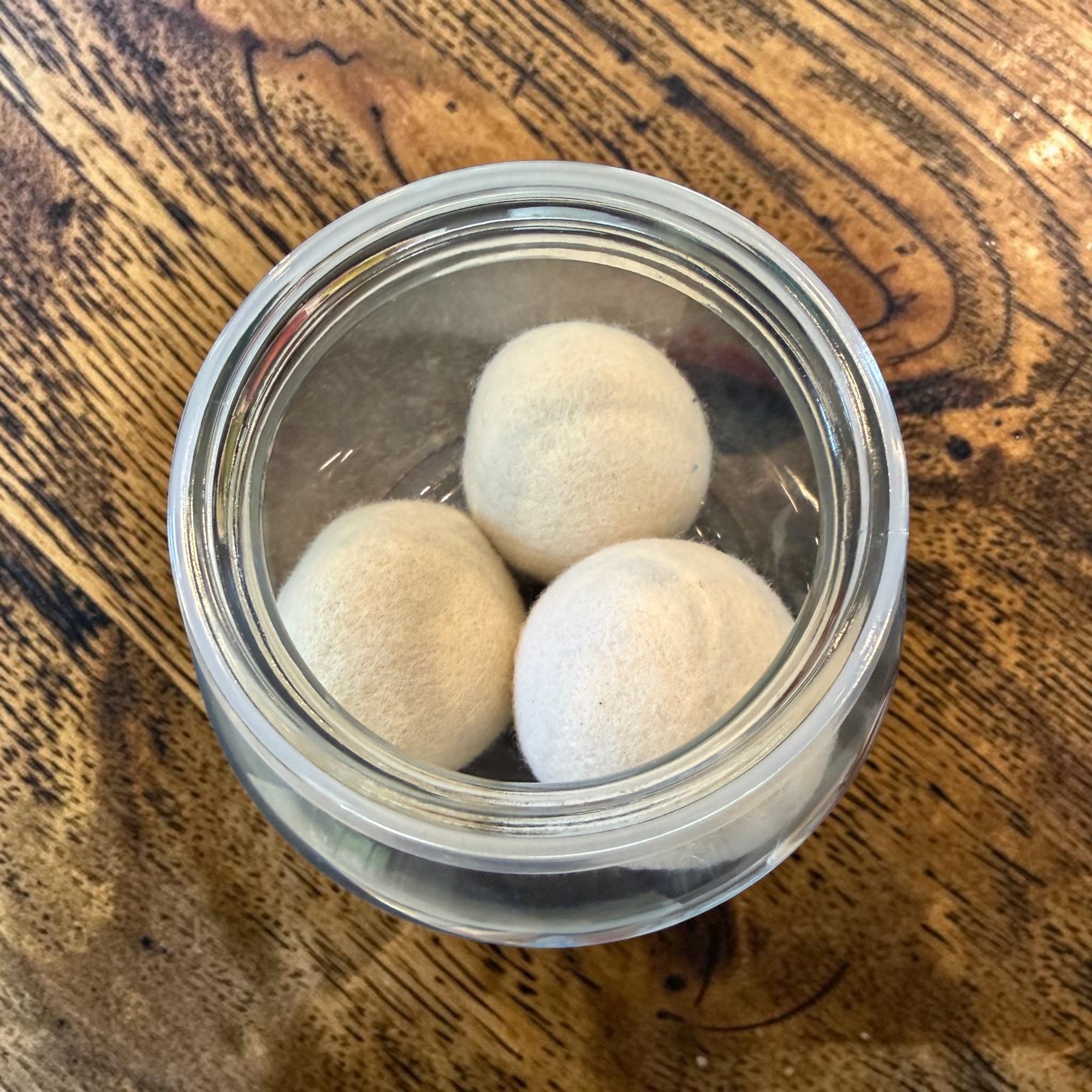 Extra Large New Zealand Wool Dryer Balls in Reusable Glass Storage Jar - Image 3