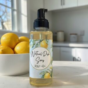 Natural Dish Soap, Lemon Dish Soap in Foaming Pump