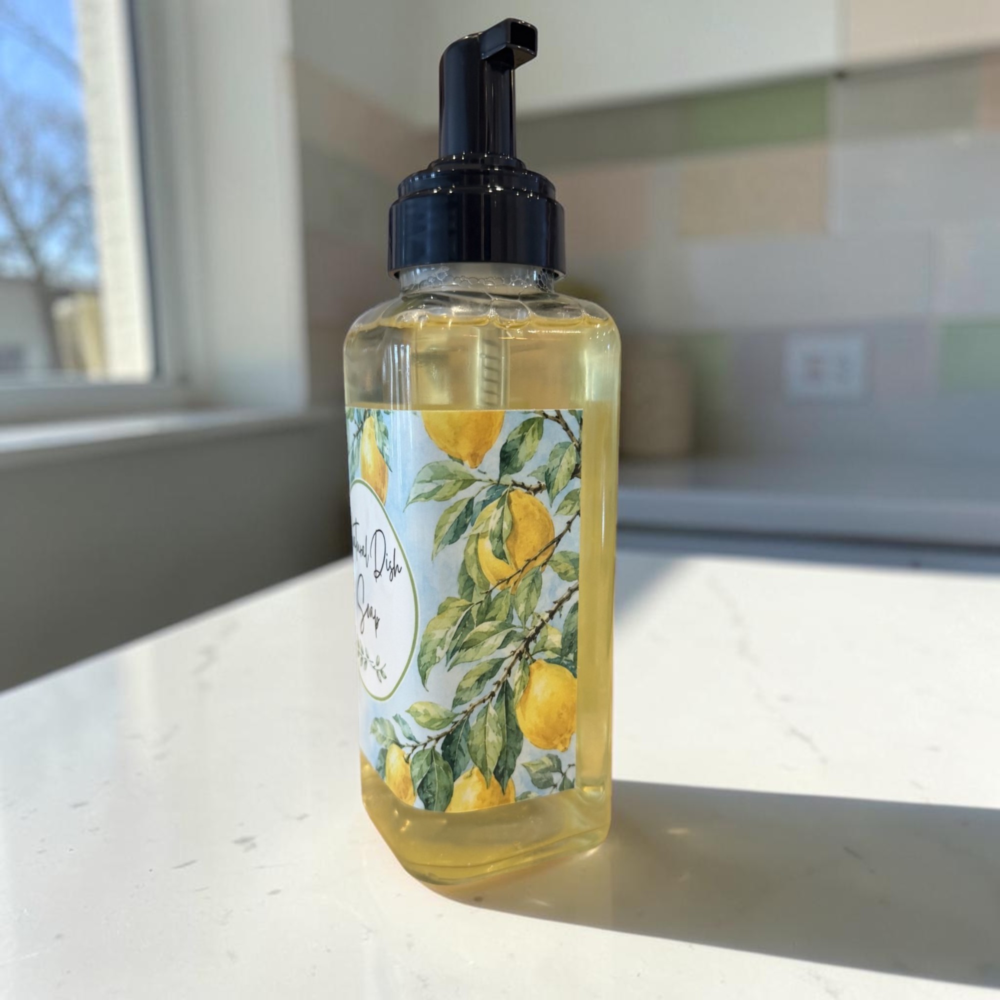 Natural Dish Soap, Lemon Dish Soap in Foaming Pump