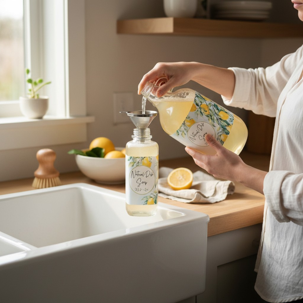 Natural Dish Soap with Glass Foaming Pump Container - Image 4