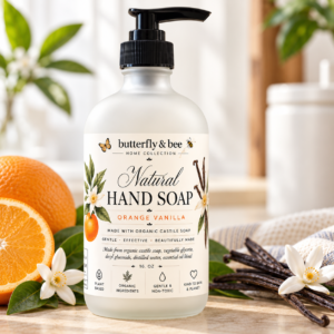 Natural Hand Soap in Frosted Glass Soap Dispenser